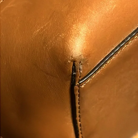 Ralph Lauren burgundy/ brown cow hide  Leather Hobo Bag, good preowned bag - Picture 11 of 17